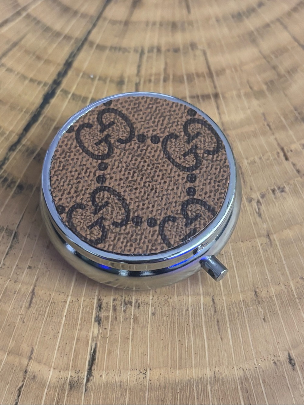 GUCCI pill box, pill container, jewelry box, 2 inches
